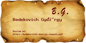 Bedekovich György névjegykártya